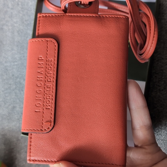 Longchamp Le Pliage Cuir Card Wallet Lanyard - Picture 6 of 7